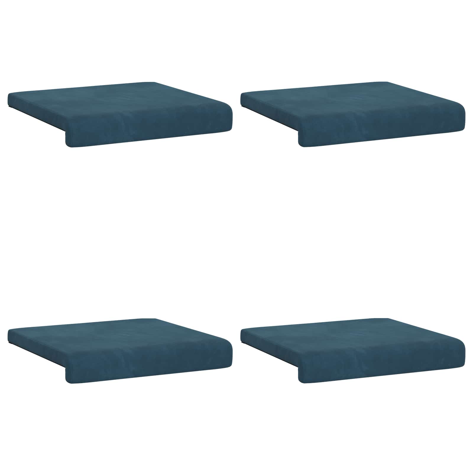 Bankkussen 4 st fluweel Blauw Diepte 35 cm