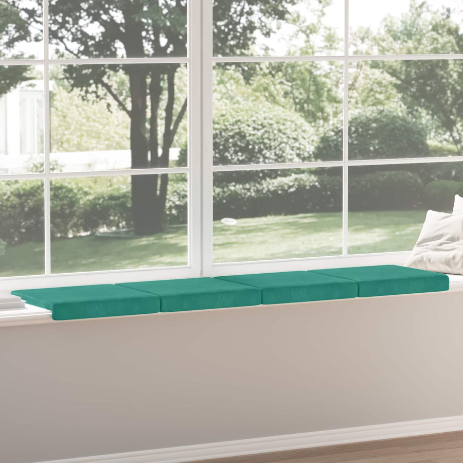 Bankkussen 4 st fluweel Turquoise Diepte 35 cm