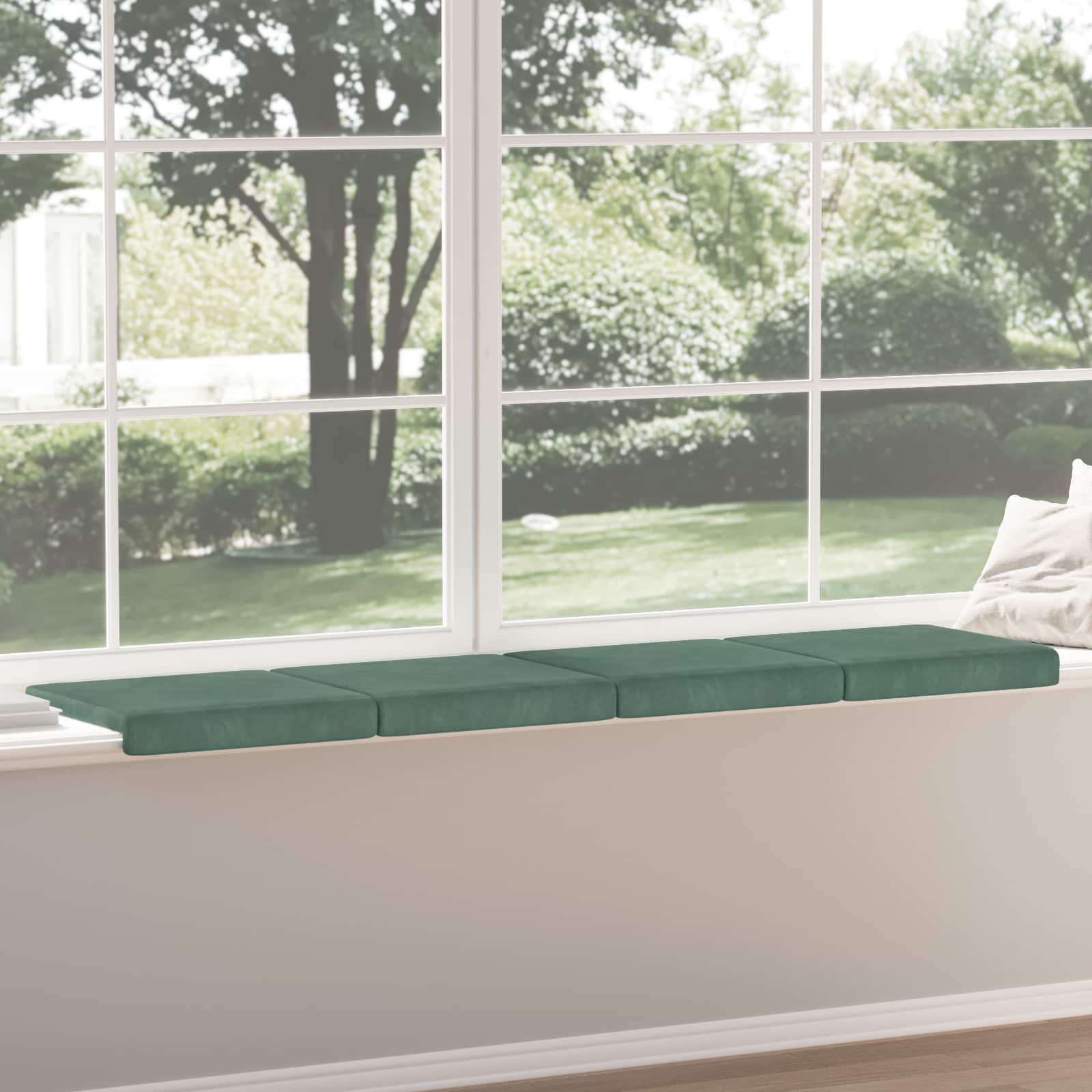 Bankkussen 4 st fluweel Zeegroen Diepte 35 cm