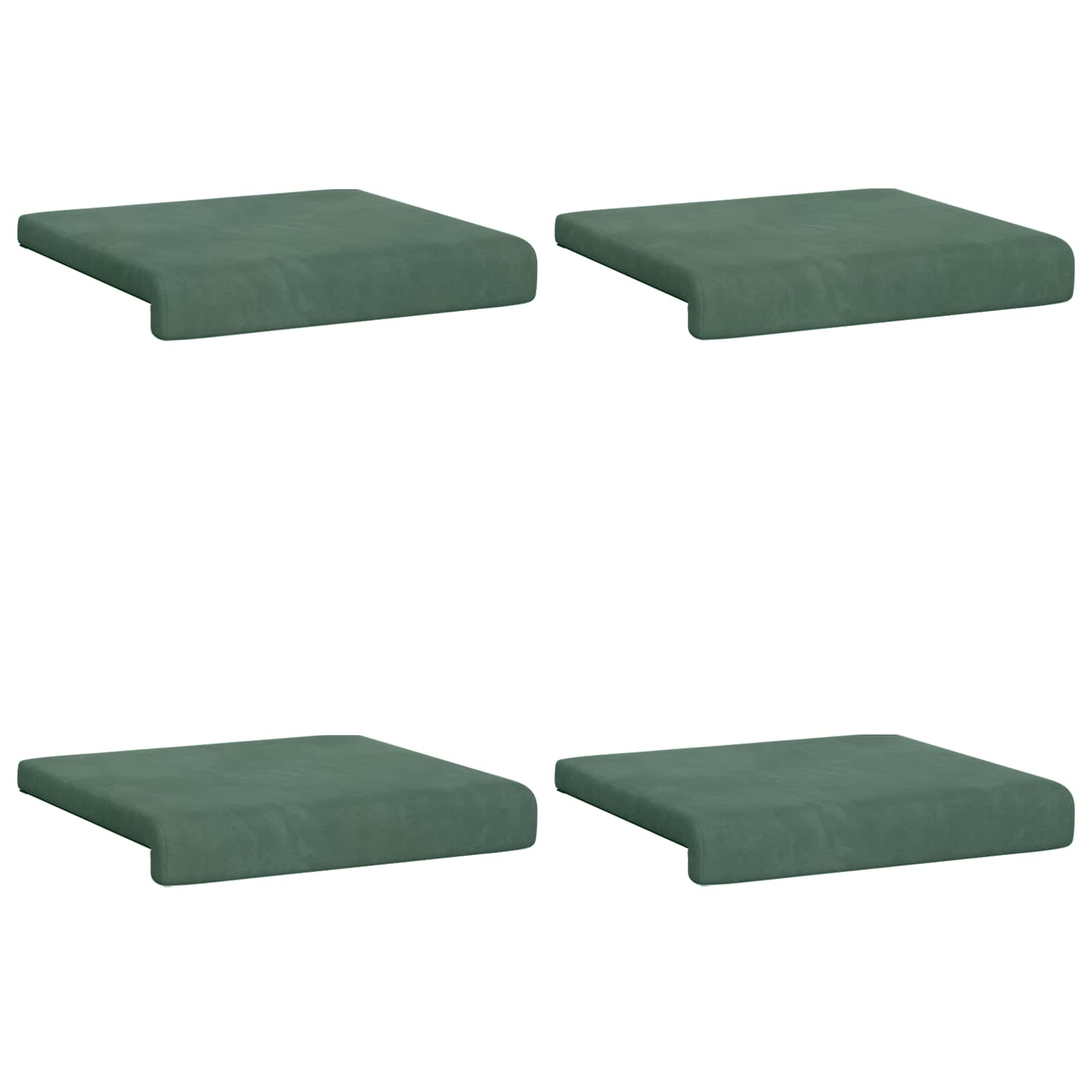 Bankkussen 4 st fluweel Zeegroen Diepte 35 cm