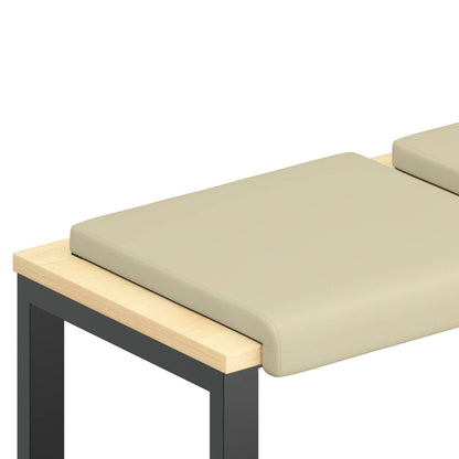 Bankkussen 4 st Kunstleer Crèmekleurig Diepte 35 cm