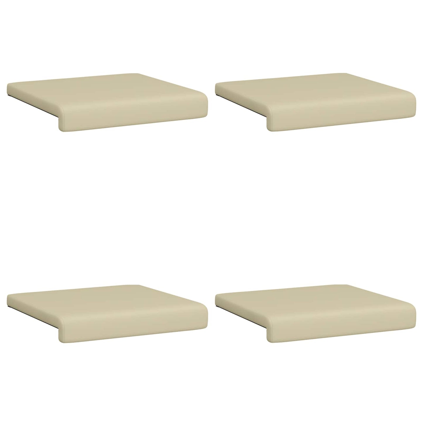 Bankkussen 4 st Kunstleer Crèmekleurig Diepte 35 cm