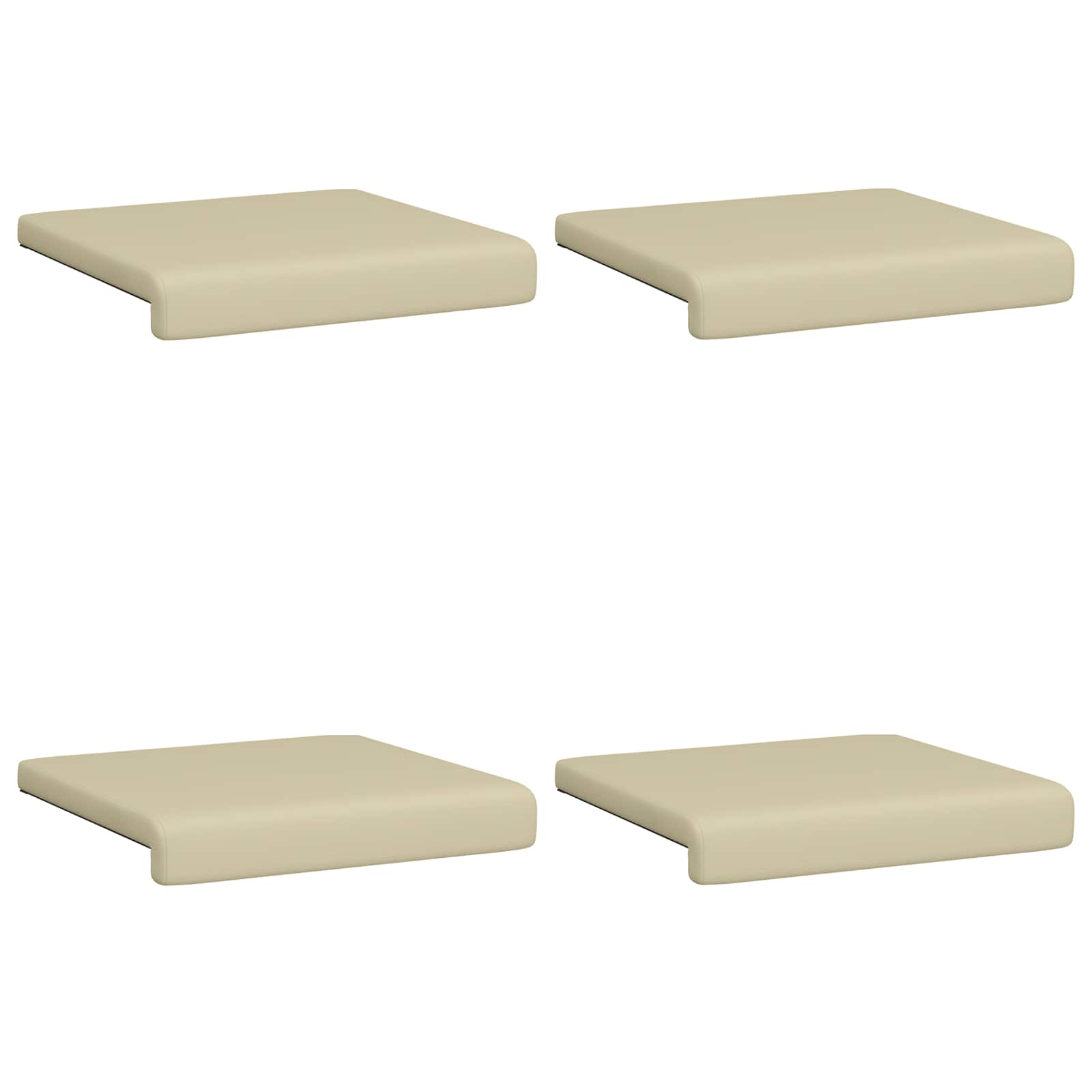 Bankkussen 4 st Kunstleer Crèmekleurig Diepte 35 cm