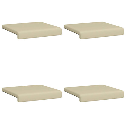 Bankkussen 4 st Kunstleer Crèmekleurig Diepte 35 cm