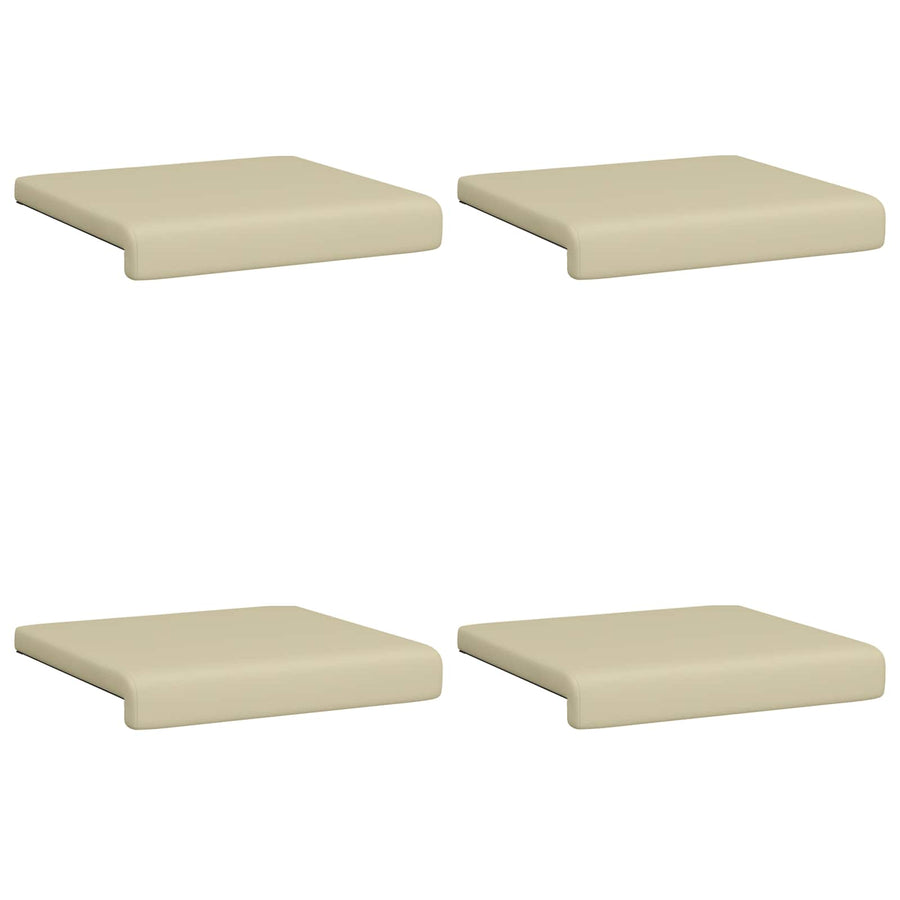 Bankkussen 4 st Kunstleer Crèmekleurig Diepte 35 cm