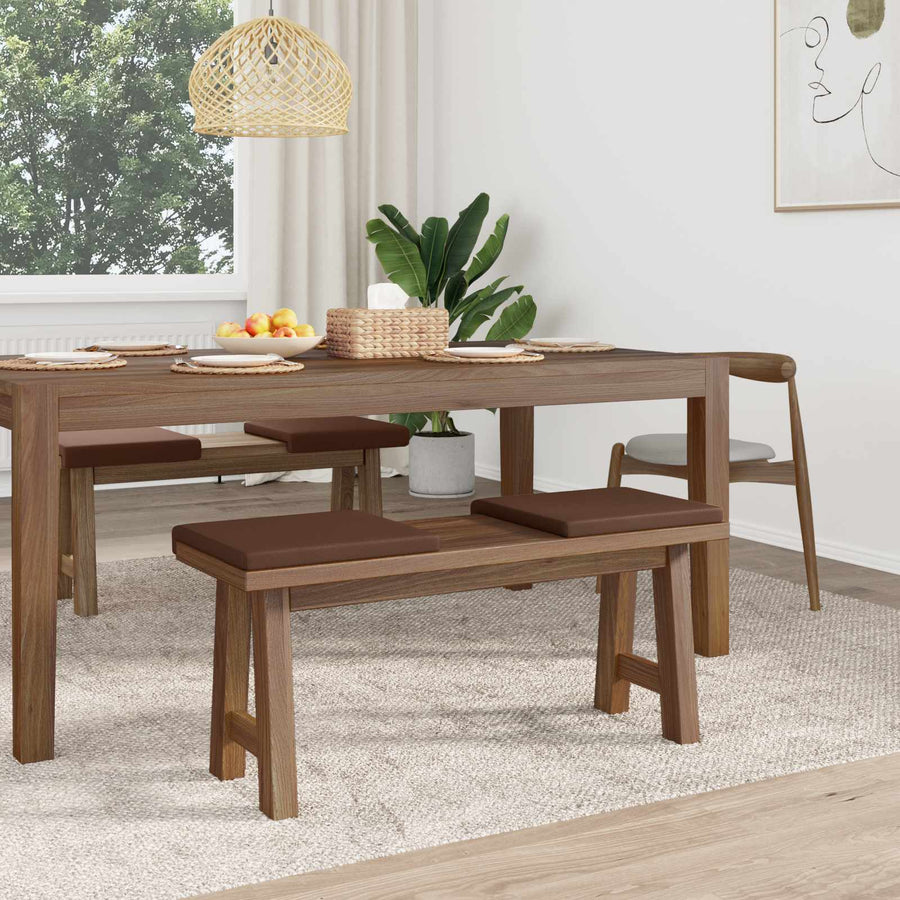 Bankkussen 4 st Kunstleer Bruin Diepte 35 cm