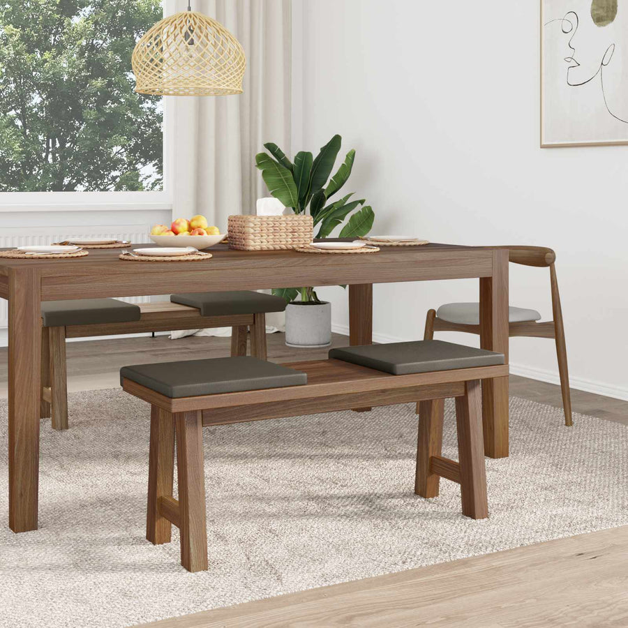 Bankkussen 4 st Kunstleer Grijs Diepte 35 cm