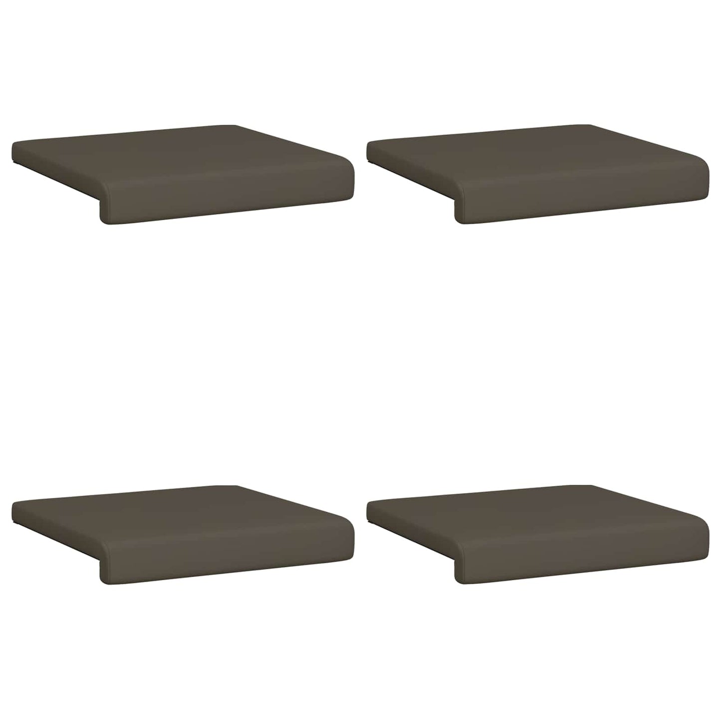 Bankkussen 4 st Kunstleer Grijs Diepte 35 cm