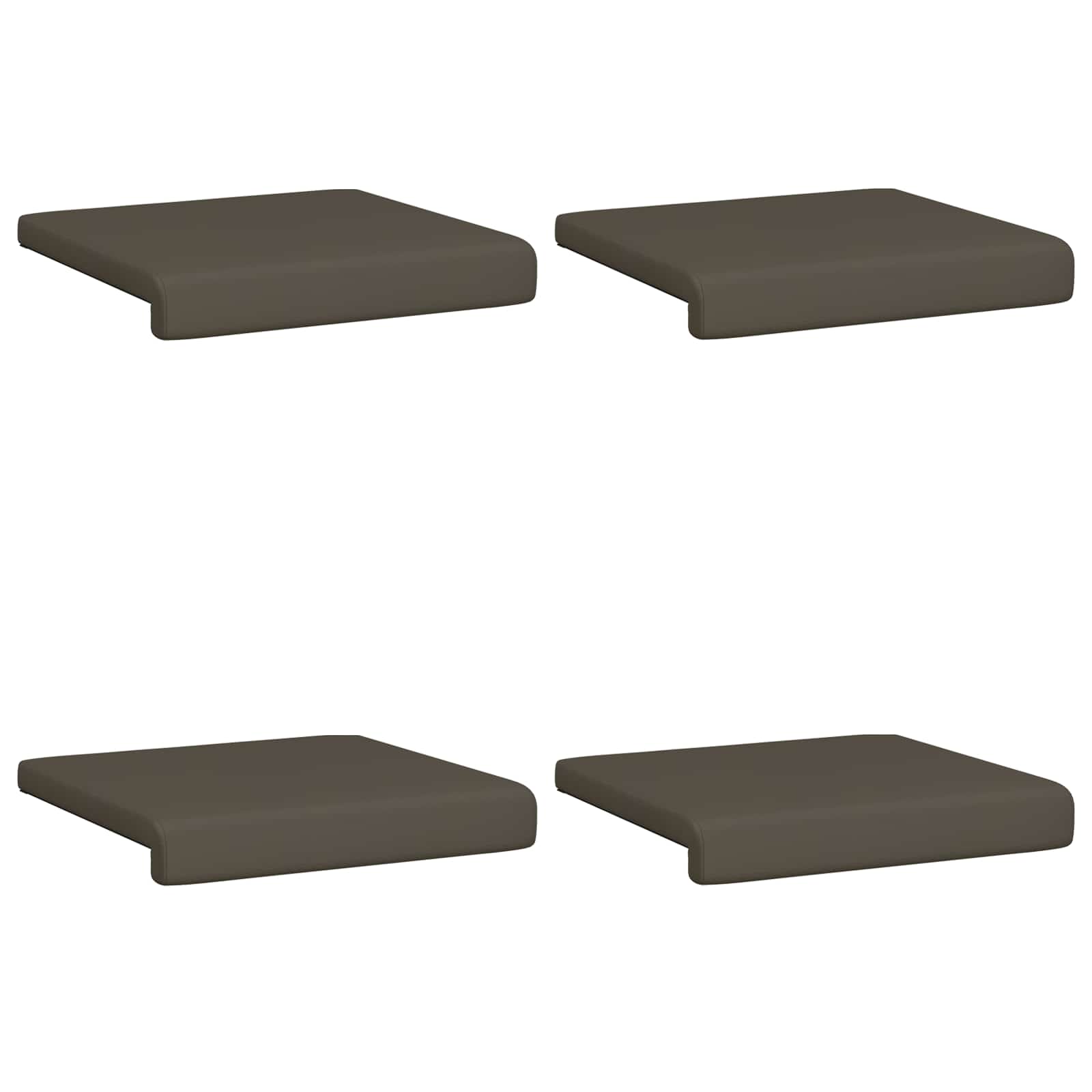 Bankkussen 4 st Kunstleer Grijs Diepte 35 cm