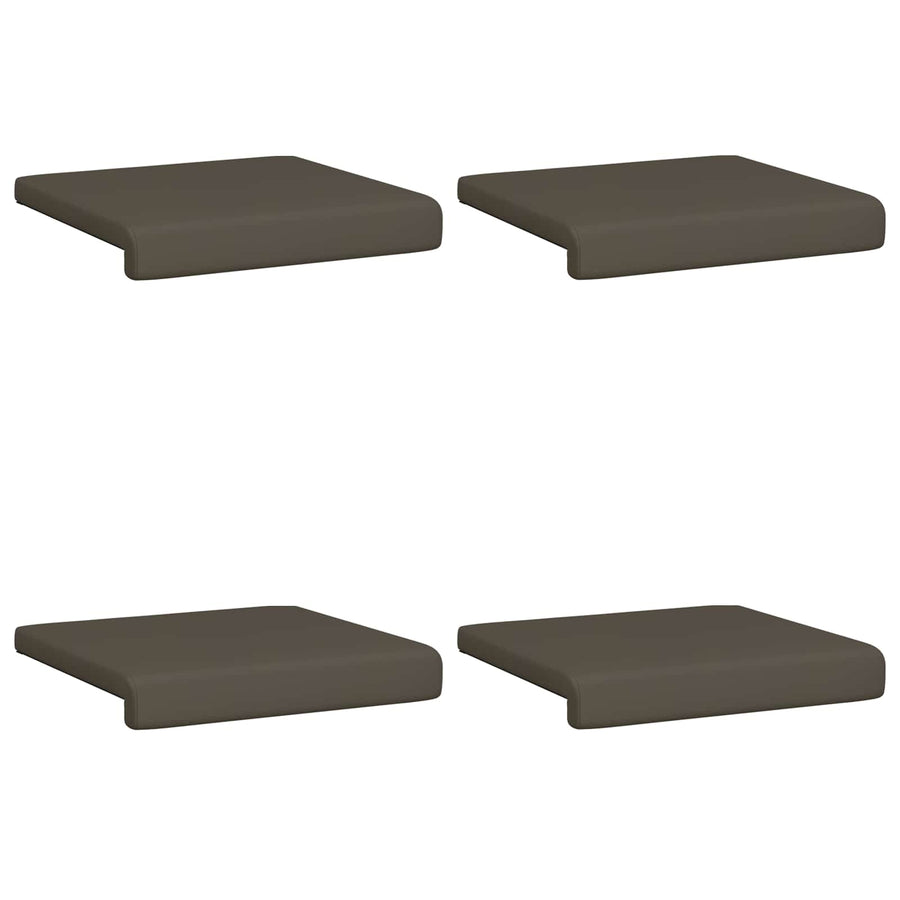 Bankkussen 4 st Kunstleer Grijs Diepte 35 cm