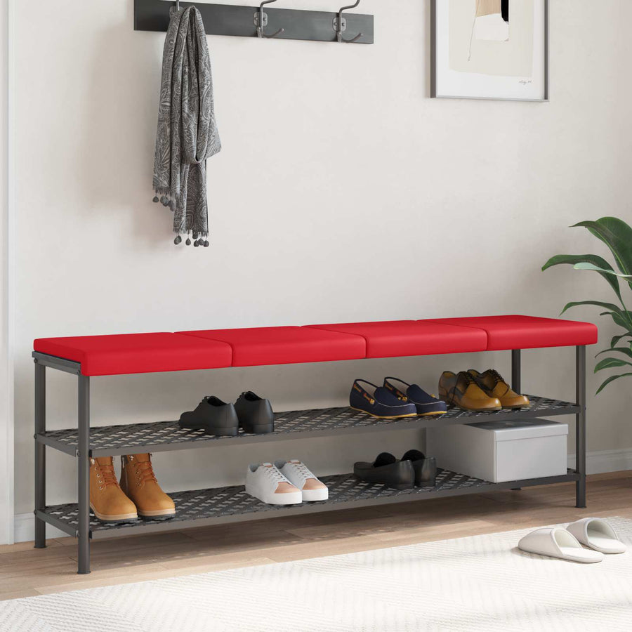 Bankkussen 4 st Kunstleer Rood Diepte 35 cm