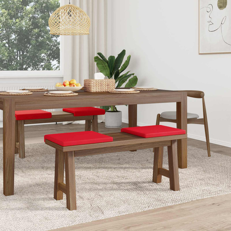 Bankkussen 4 st Kunstleer Rood Diepte 35 cm