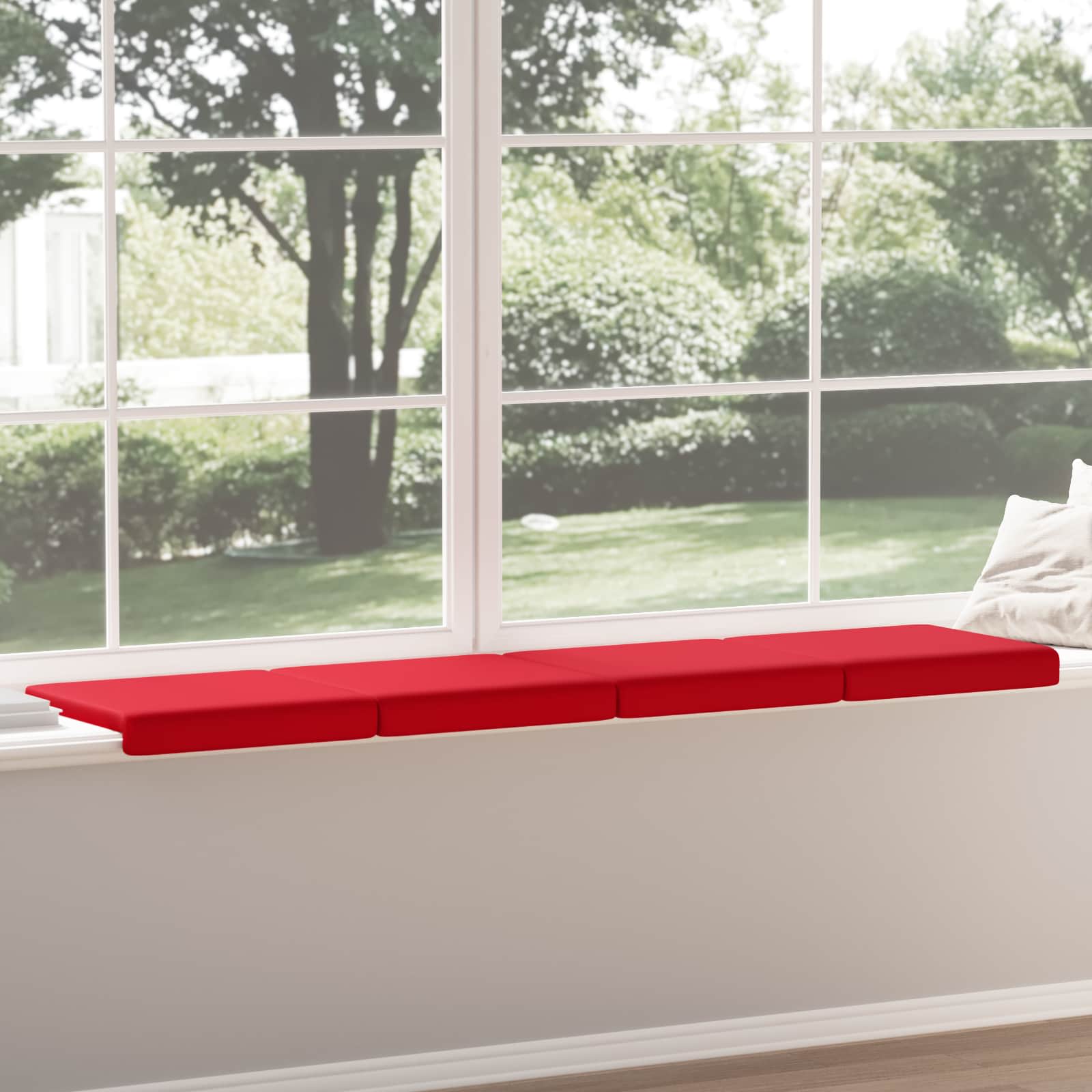 Bankkussen 4 st Kunstleer Rood Diepte 35 cm