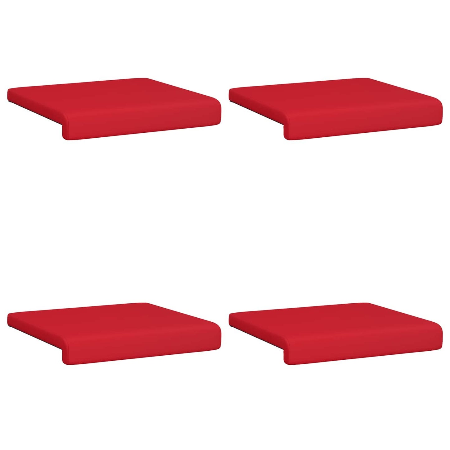 Bankkussen 4 st Kunstleer Rood Diepte 35 cm