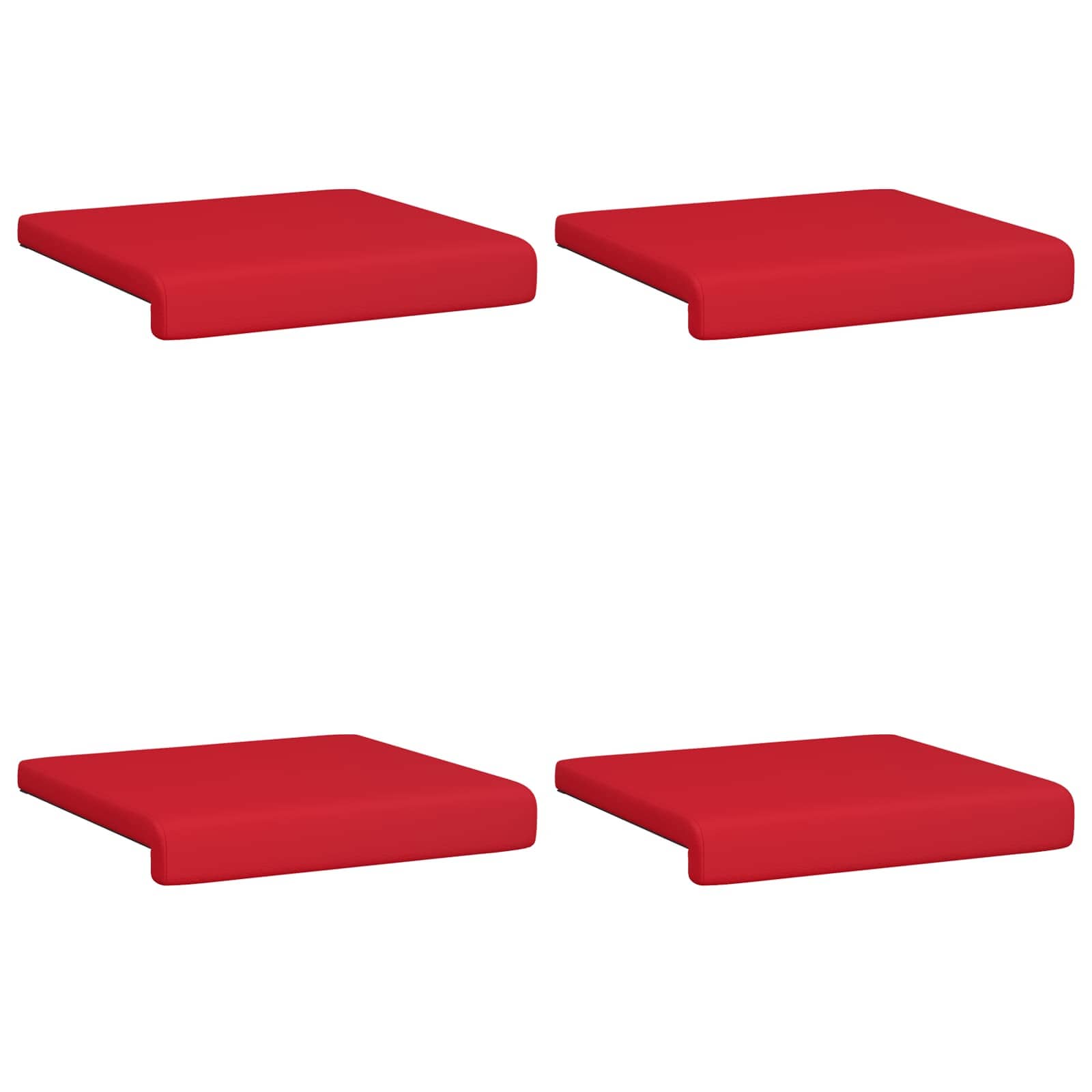 Bankkussen 4 st Kunstleer Rood Diepte 35 cm