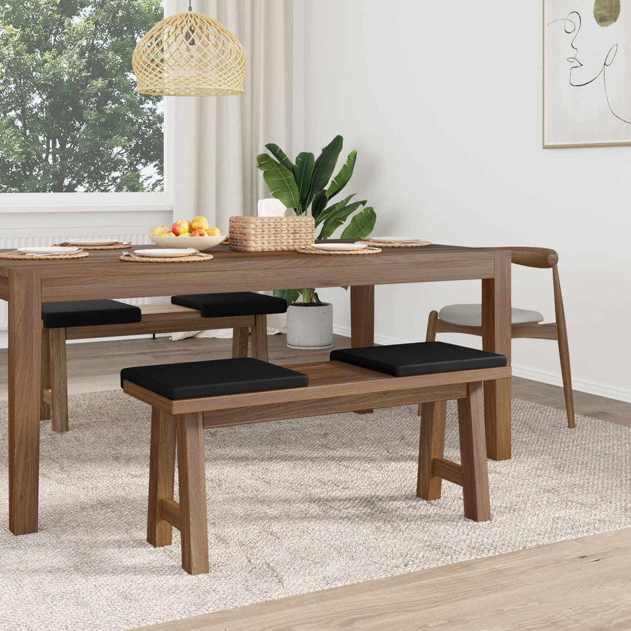 Bankkussen 4 st Kunstleer Zwart Diepte 35 cm