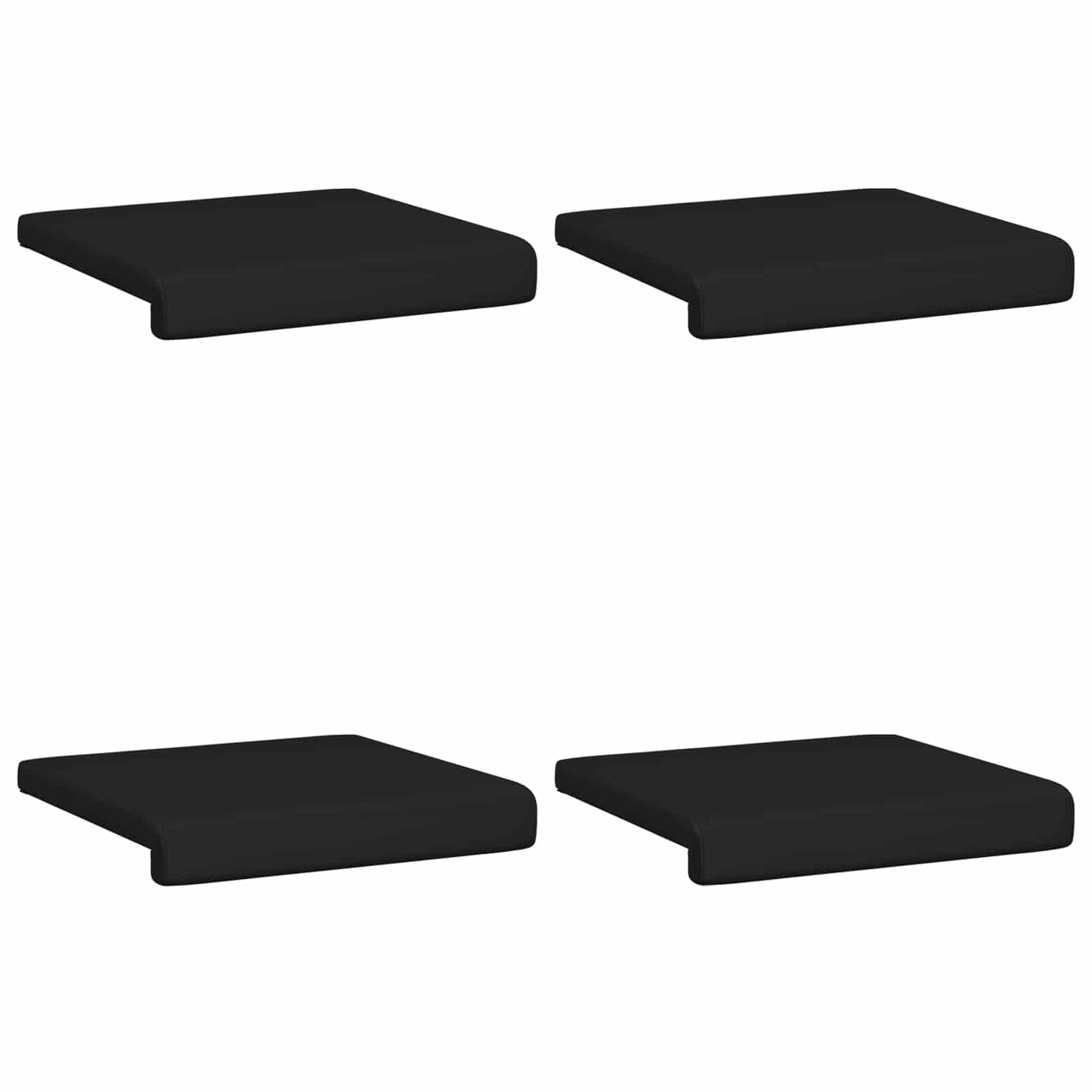 Bankkussen 4 st Kunstleer Zwart Diepte 35 cm