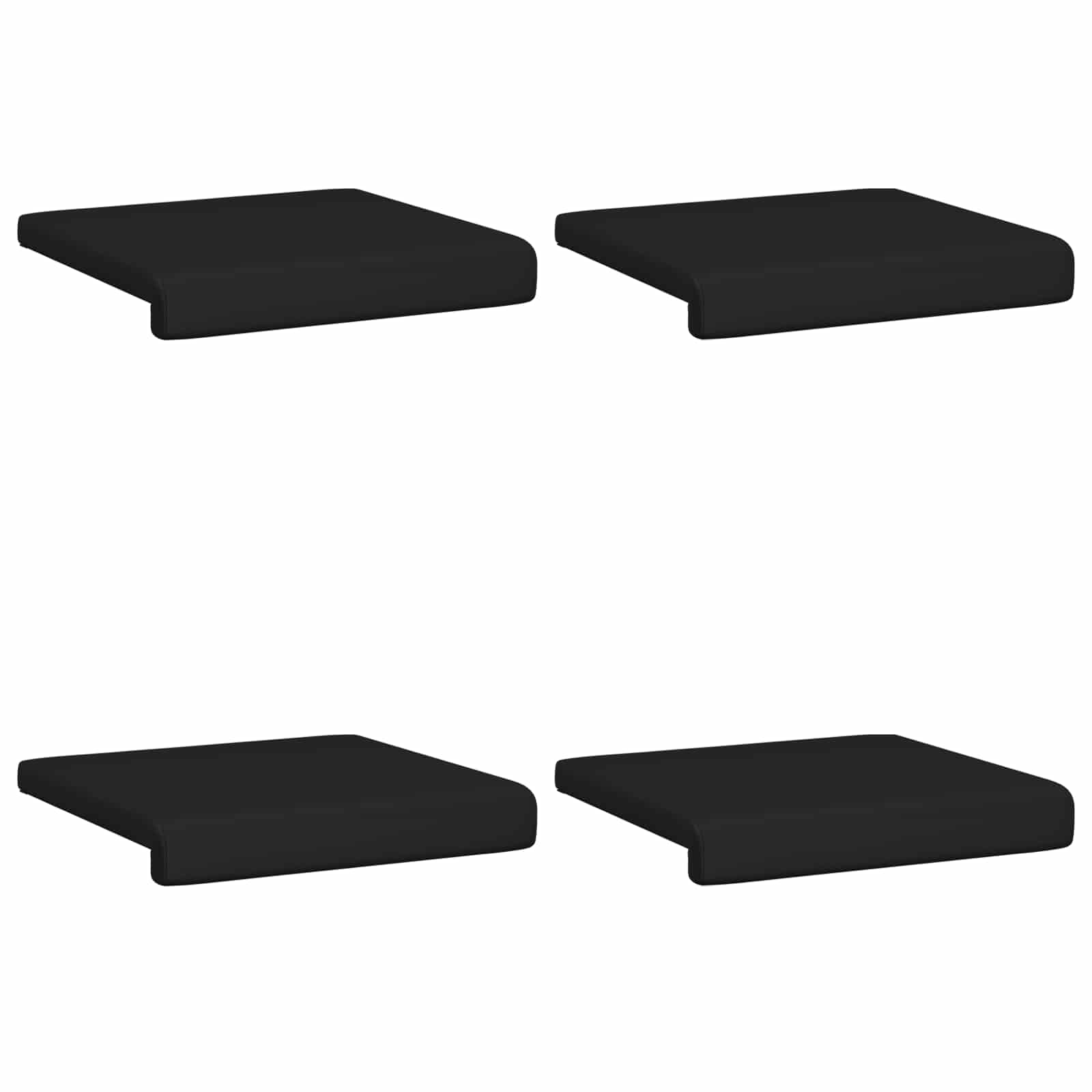 Bankkussen 4 st Kunstleer Zwart Diepte 35 cm