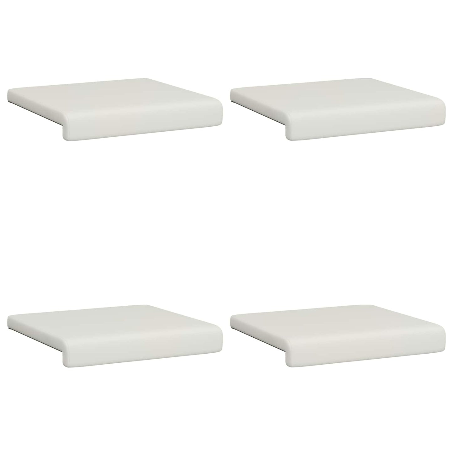 Bankkussen 4 st Kunstleer Wit Diepte 35 cm