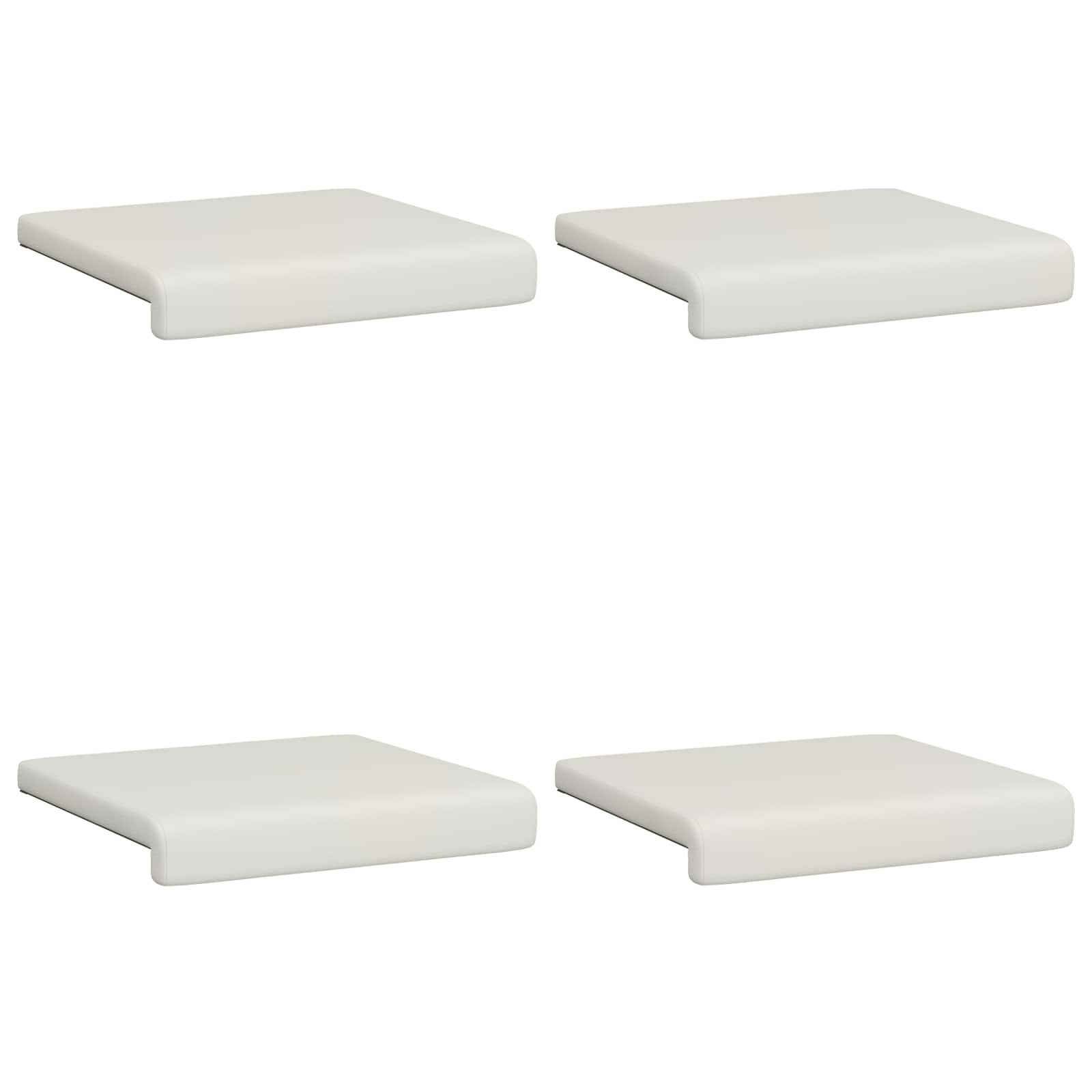 Bankkussen 4 st Kunstleer Wit Diepte 35 cm