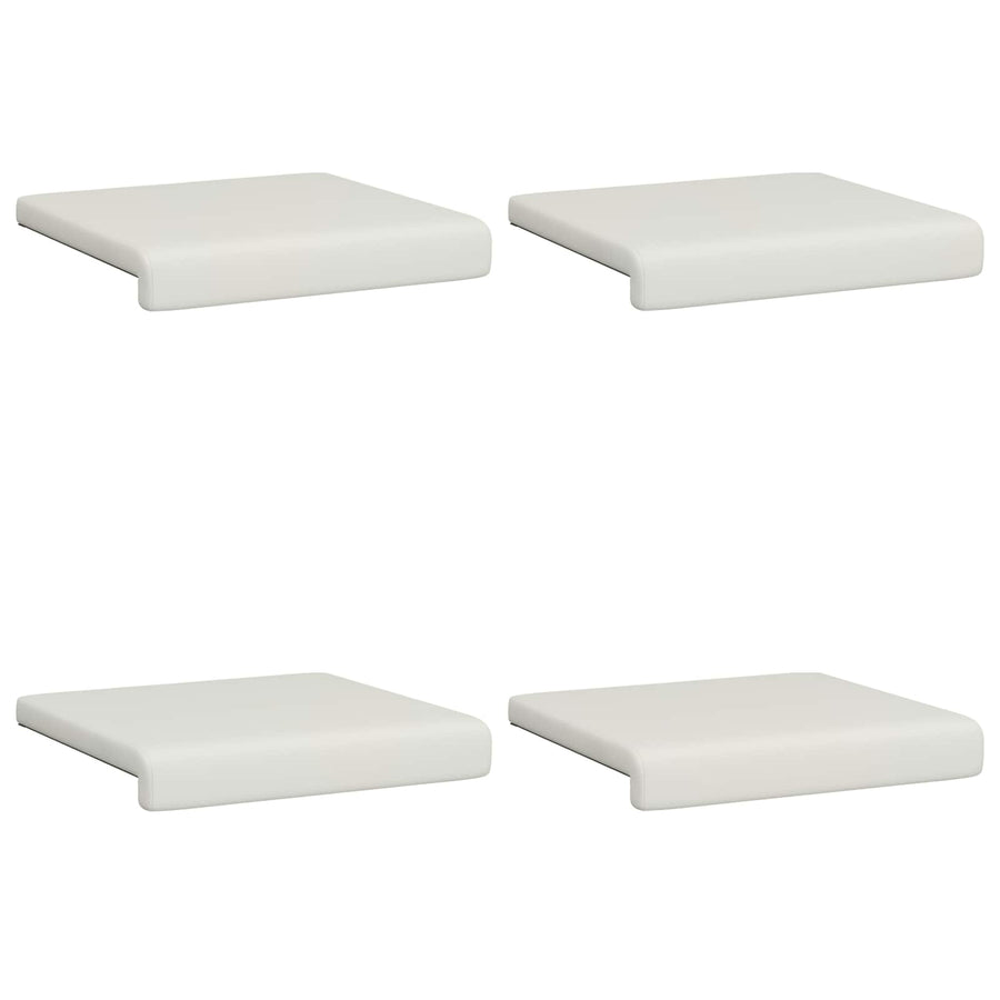 Bankkussen 4 st Kunstleer Wit Diepte 35 cm