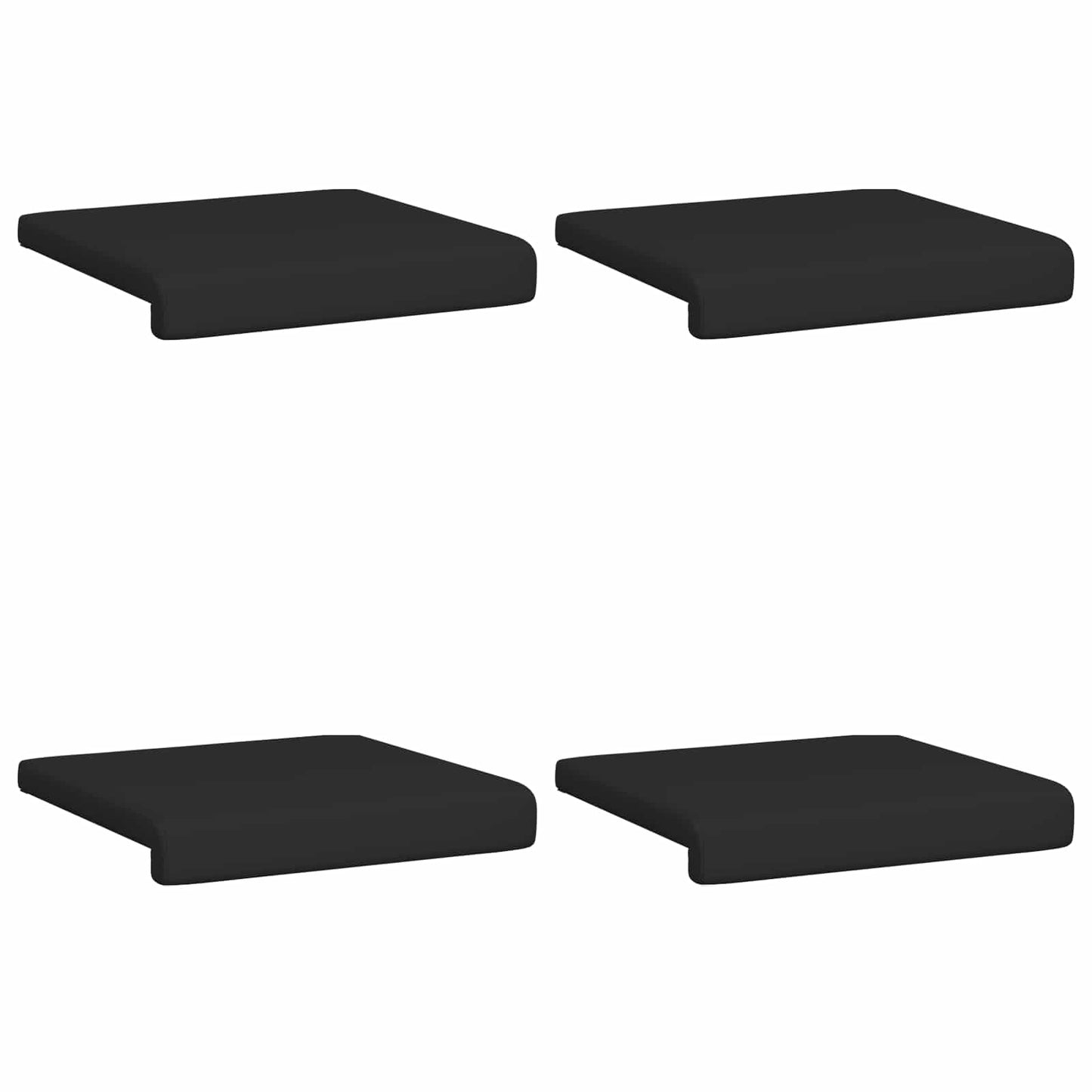 Bankkussen 4 st Kunstleer Zwart Diepte 35 cm