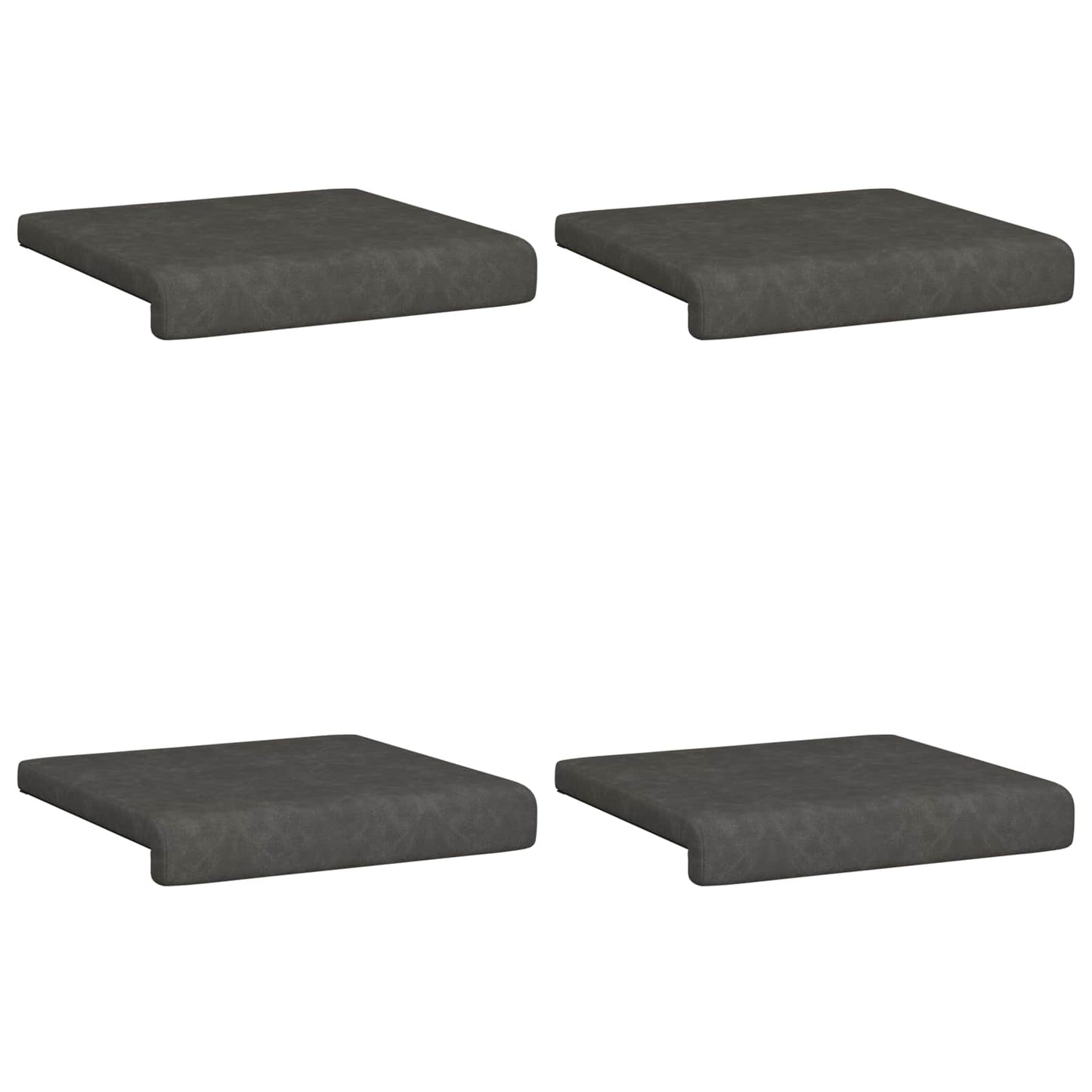 Bankkussen 4 st Kunstleer Zwart Diepte 35 cm