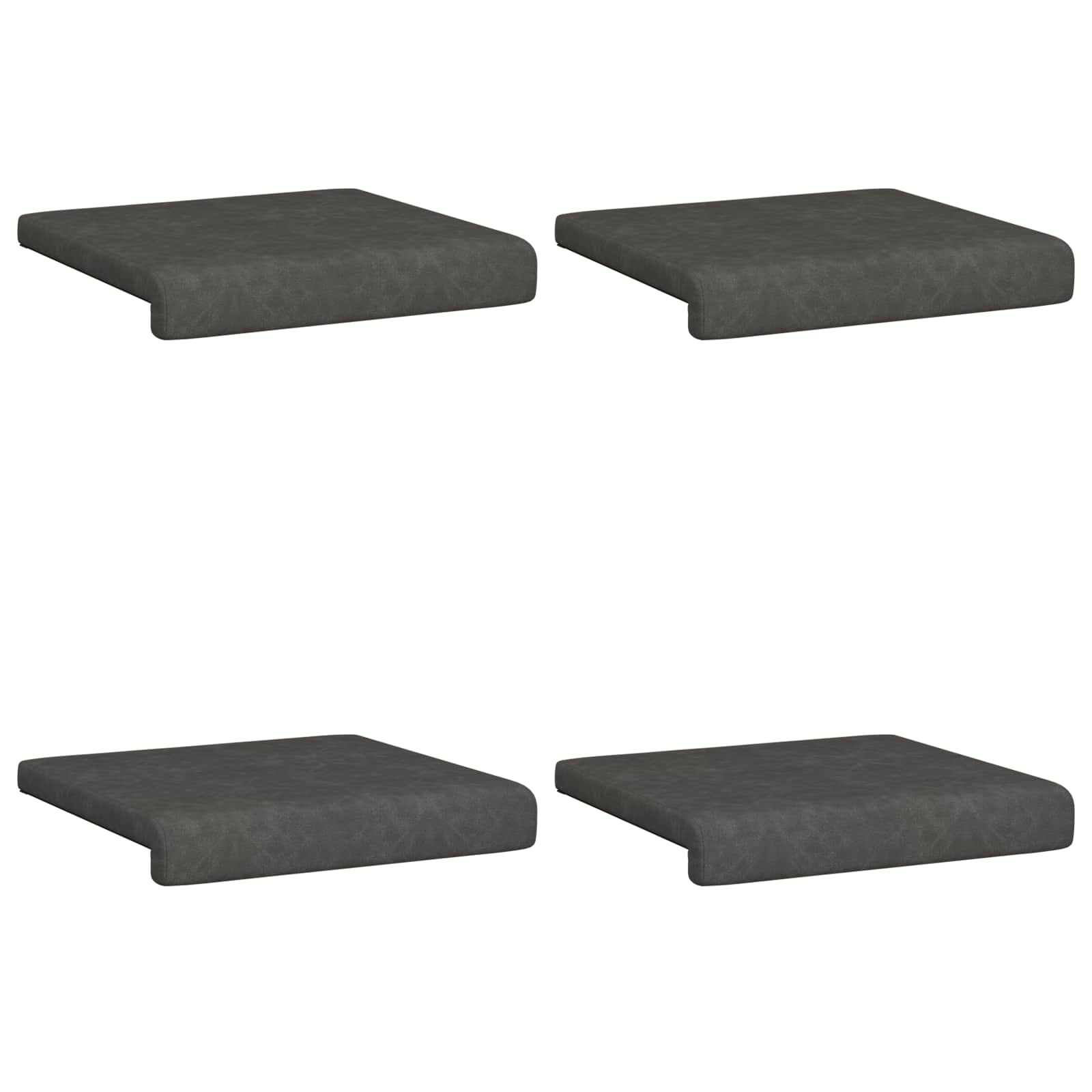 Bankkussen 4 st Kunstleer Zwart Diepte 35 cm