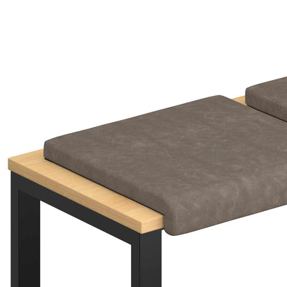 Bankkussen 4 st Kunstleer Grijs Diepte 35 cm