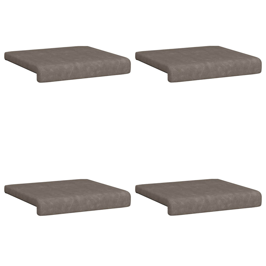 Bankkussen 4 st Kunstleer Grijs Diepte 35 cm