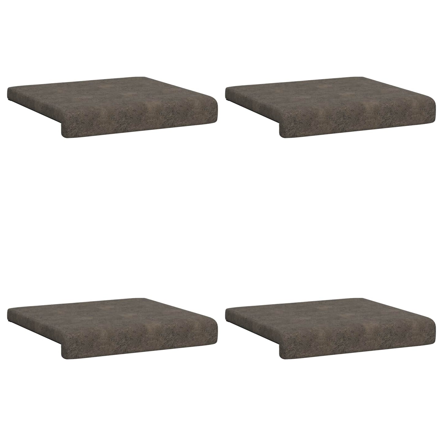 Bankkussen 4 st Faux Suède Stof Donkergrijs Diepte 35 cm