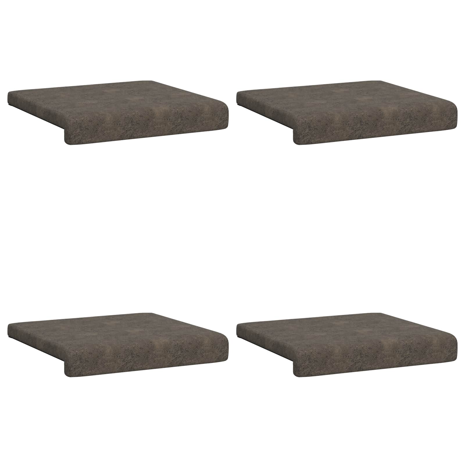 Bankkussen 4 st Faux Suède Stof Donkergrijs Diepte 35 cm