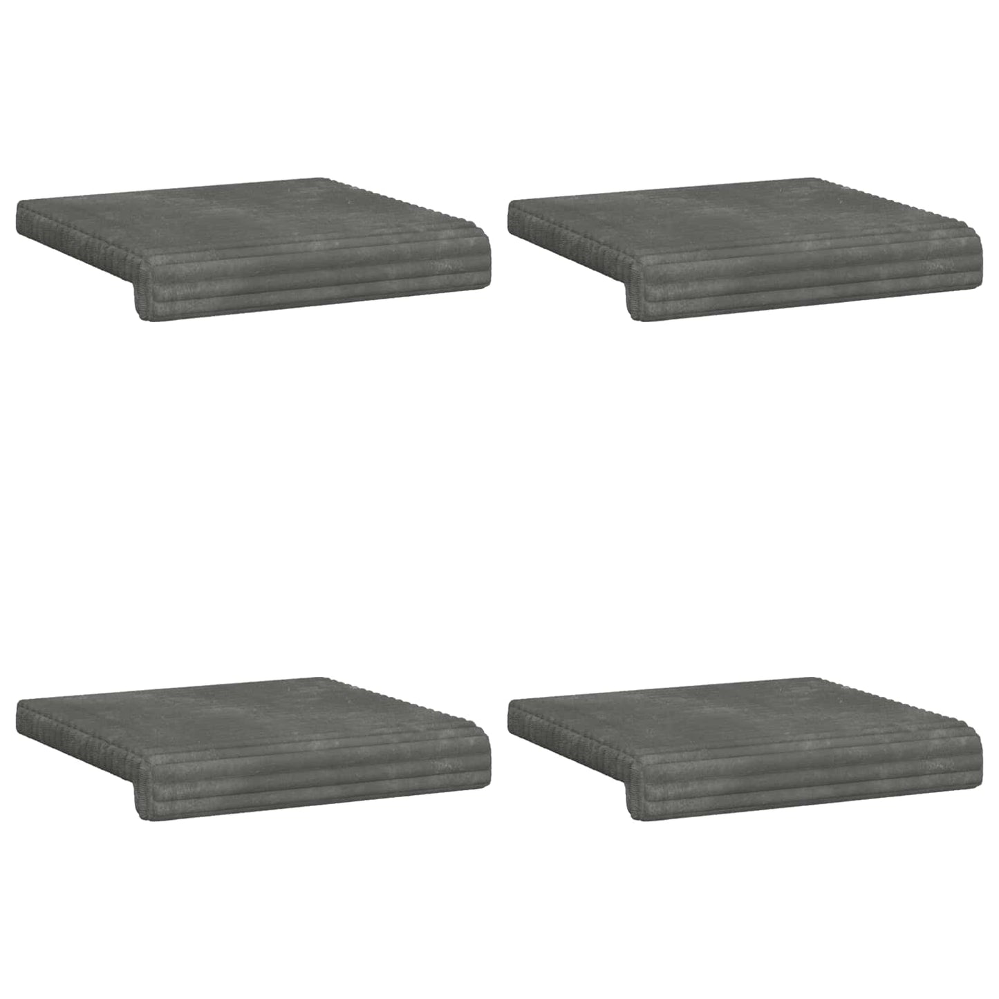 Bankkussen 4 st Pluche Corduroy Lichtgrijs Diepte 35 cm