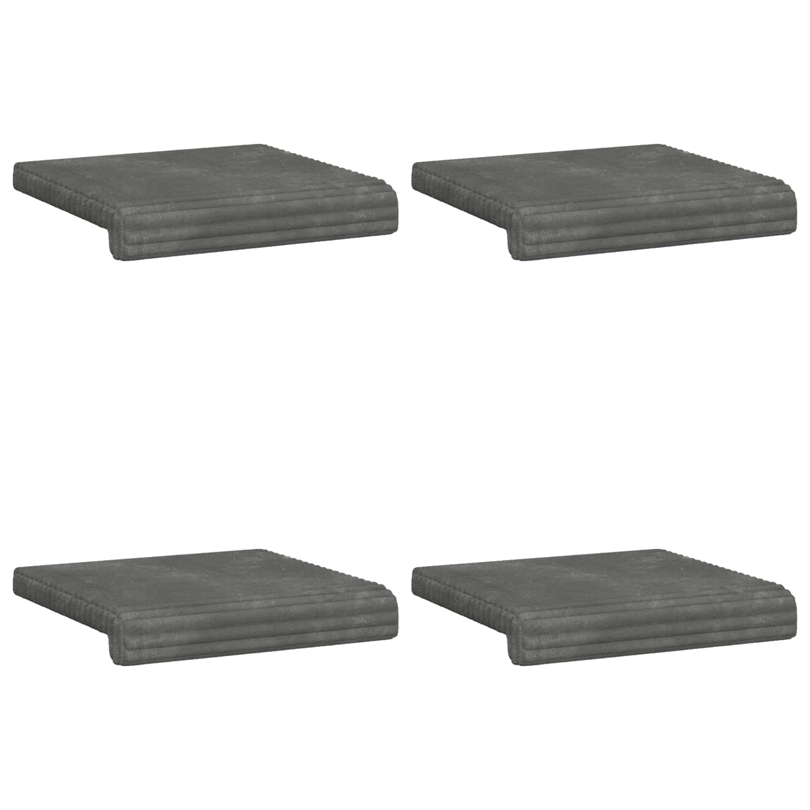 Bankkussen 4 st Pluche Corduroy Lichtgrijs Diepte 35 cm