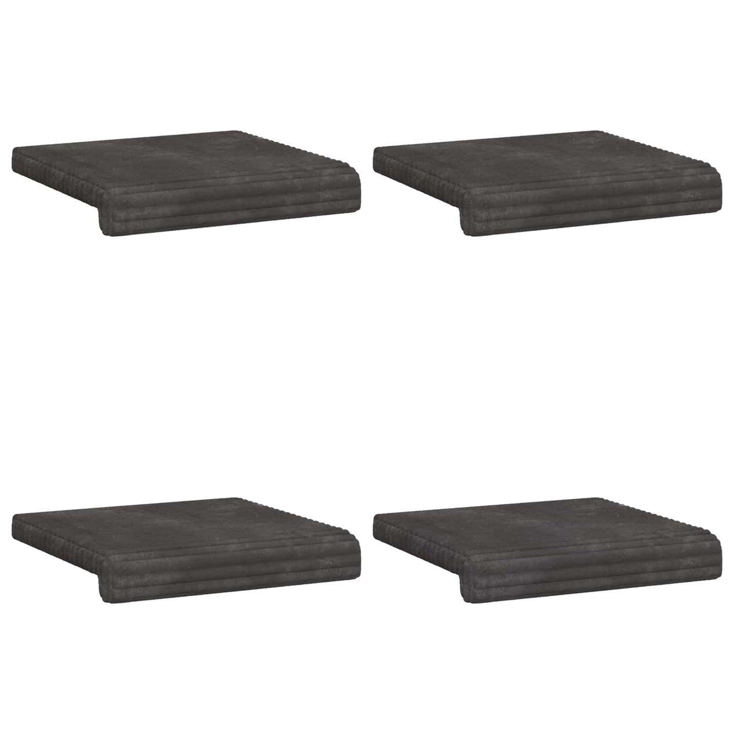 Bankkussen 4 st Pluche Corduroy Donkergrijs Diepte 35 cm