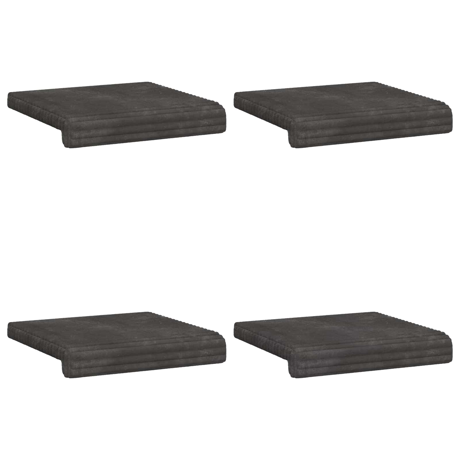 Bankkussen 4 st Pluche Corduroy Donkergrijs Diepte 35 cm