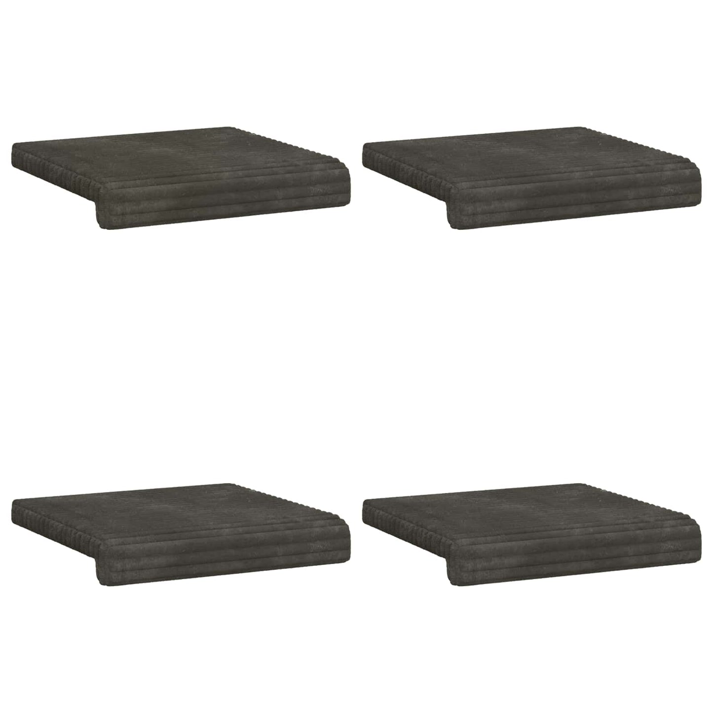 Bankkussen 4 st Pluche Corduroy Antraciet Diepte 35 cm