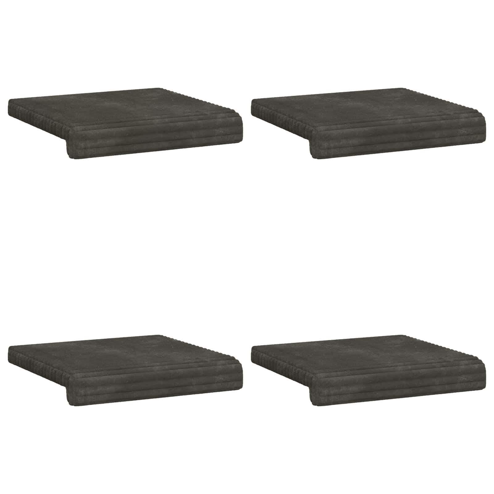 Bankkussen 4 st Pluche Corduroy Antraciet Diepte 35 cm