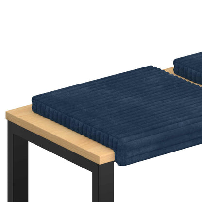 Bankkussen 4 st Pluche Corduroy Marineblauw Diepte 35 cm