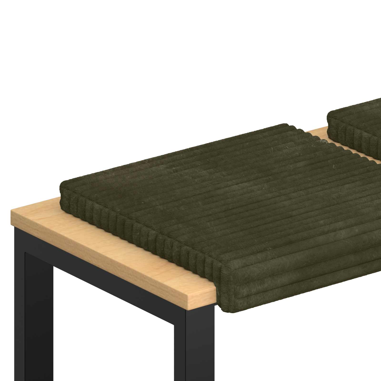 Bankkussen 4 st Pluche Corduroy Groen Diepte 35 cm