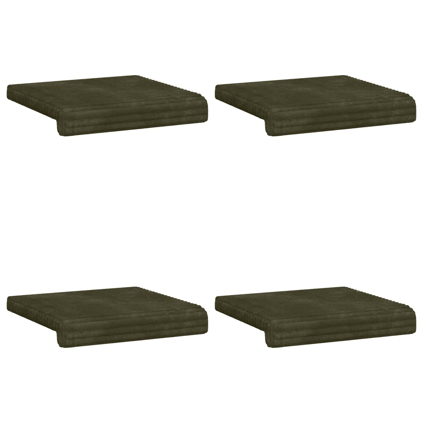 Bankkussen 4 st Pluche Corduroy Groen Diepte 35 cm