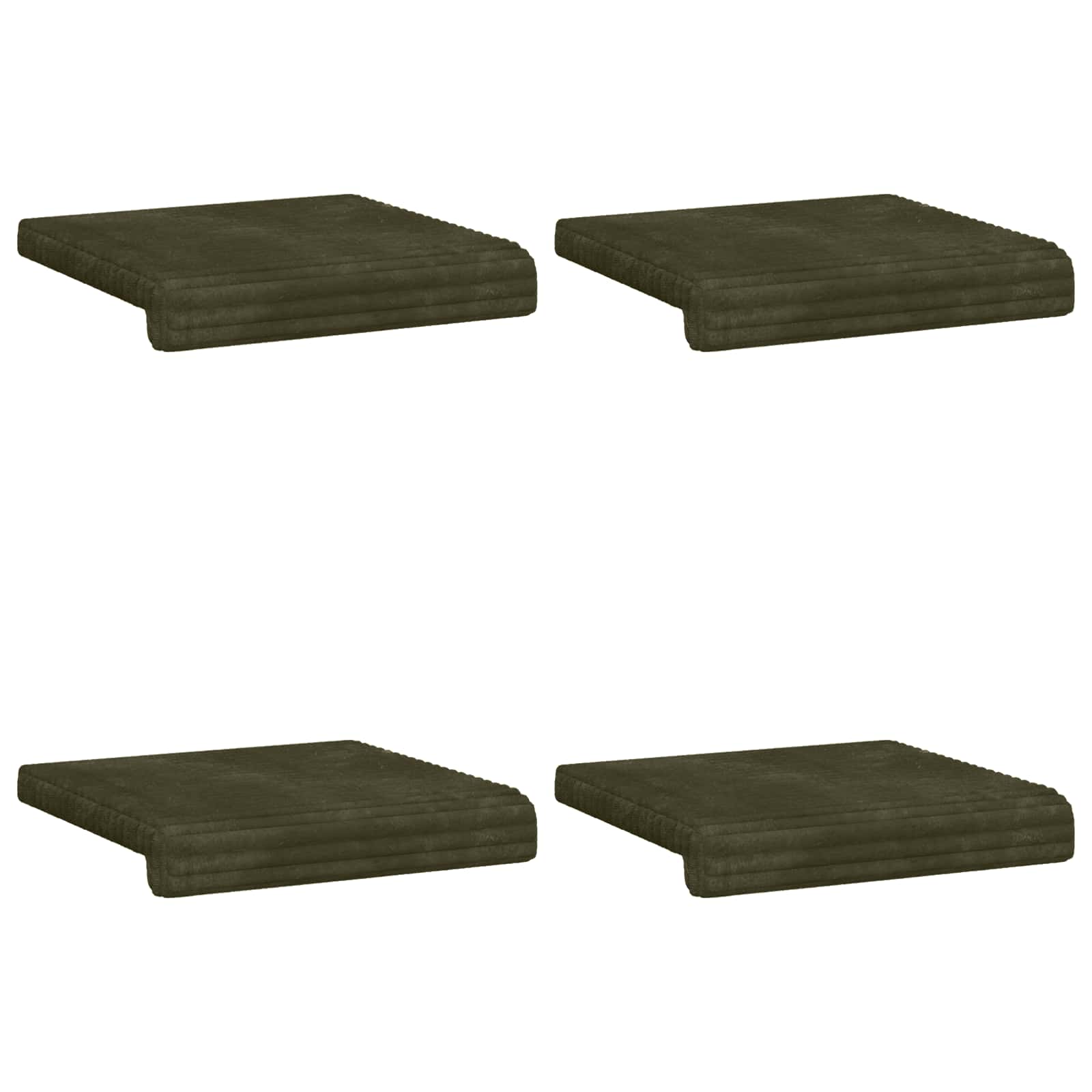 Bankkussen 4 st Pluche Corduroy Groen Diepte 35 cm