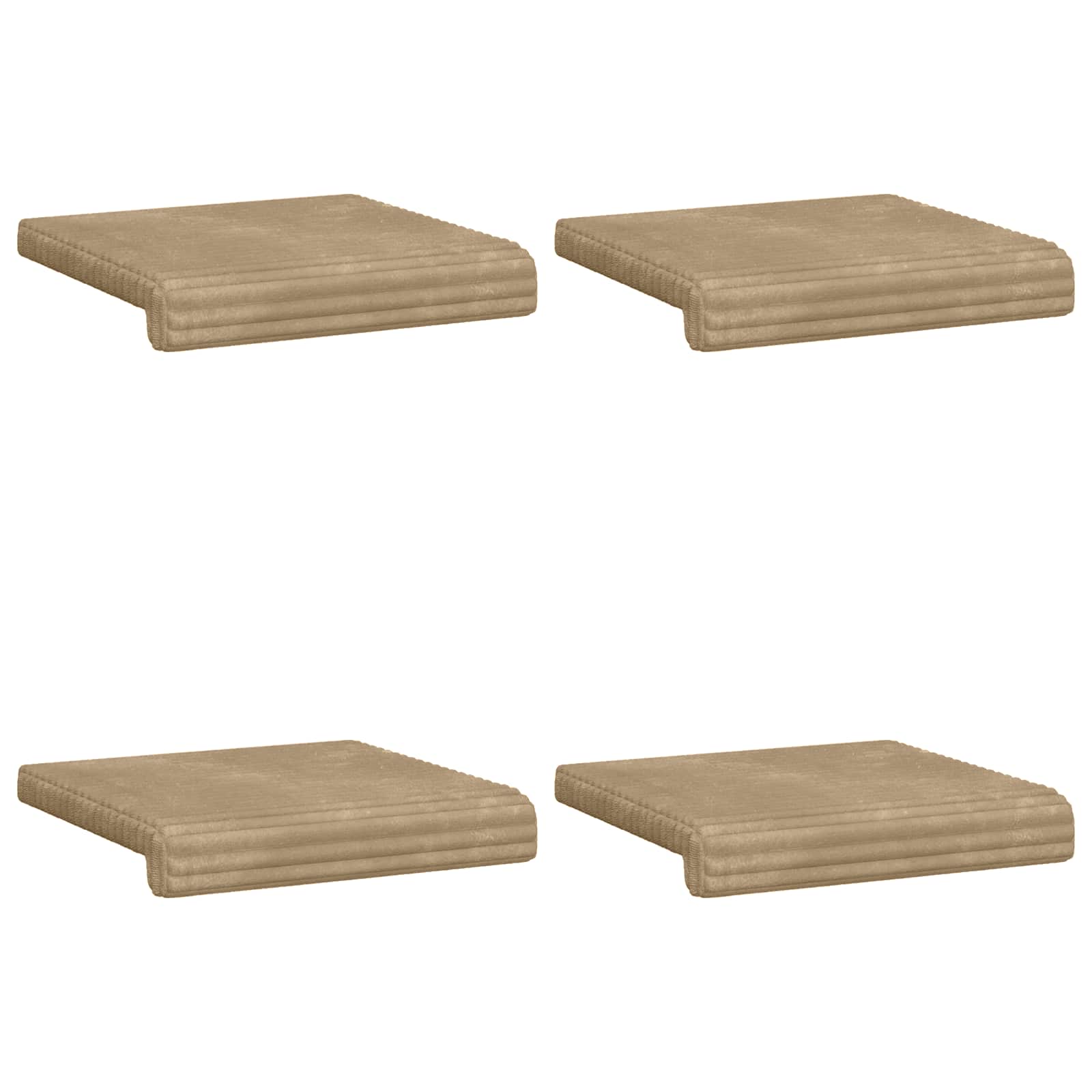 Bankkussen 4 st Pluche Corduroy Taupe Diepte 35 cm