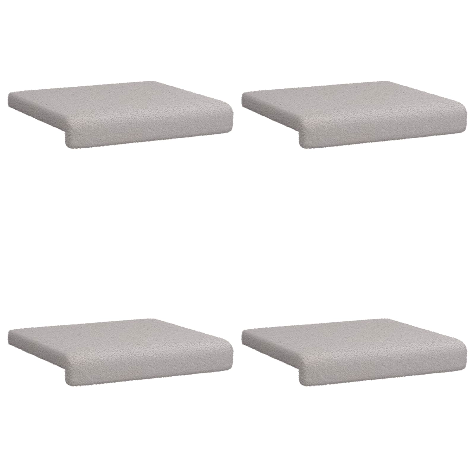 Bankkussen 4 st Sherpa Stof Lichtgrijs Diepte 35 cm