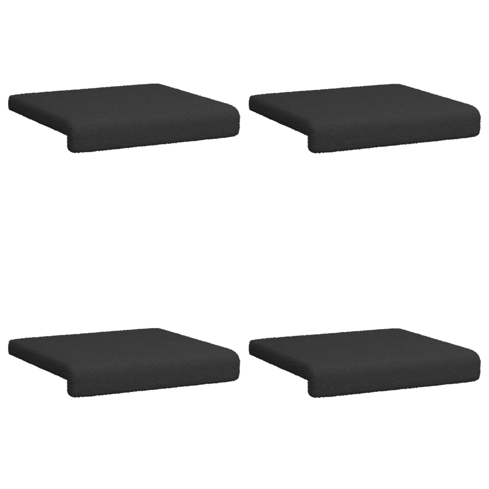 Bankkussen 4 st Sherpa Stof Zwart Diepte 35 cm