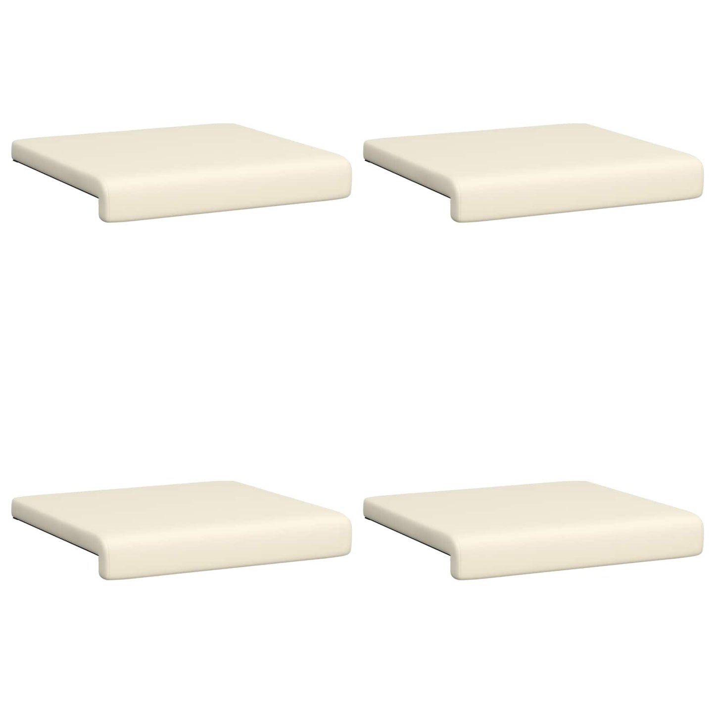 Bankkussen 4 st Textured Velvet Crèmekleurig Diepte 35 cm
