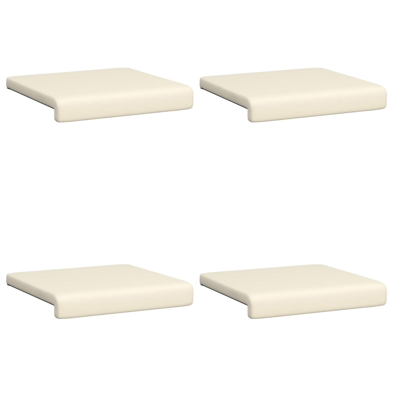 Bankkussen 4 st Textured Velvet Crèmekleurig Diepte 35 cm
