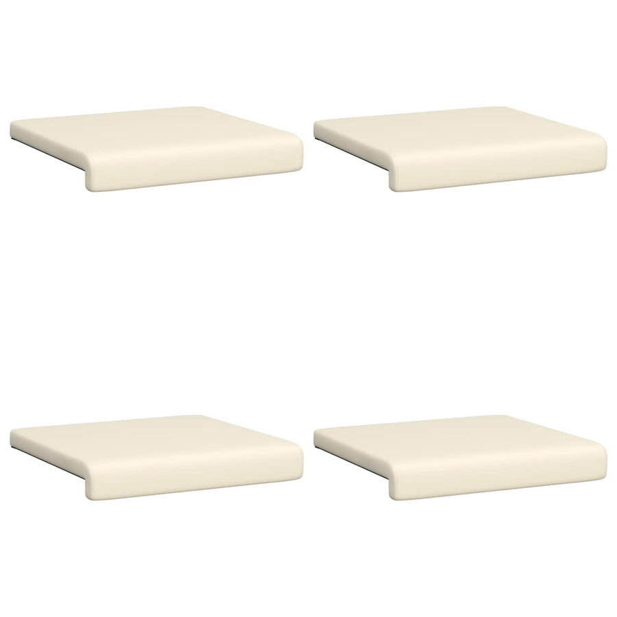 Bankkussen 4 st Textured Velvet Crèmekleurig Diepte 35 cm