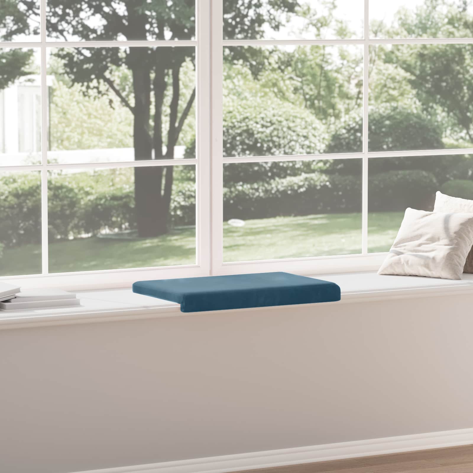 Bankkussen fluweel Blauw Diepte 35 cm