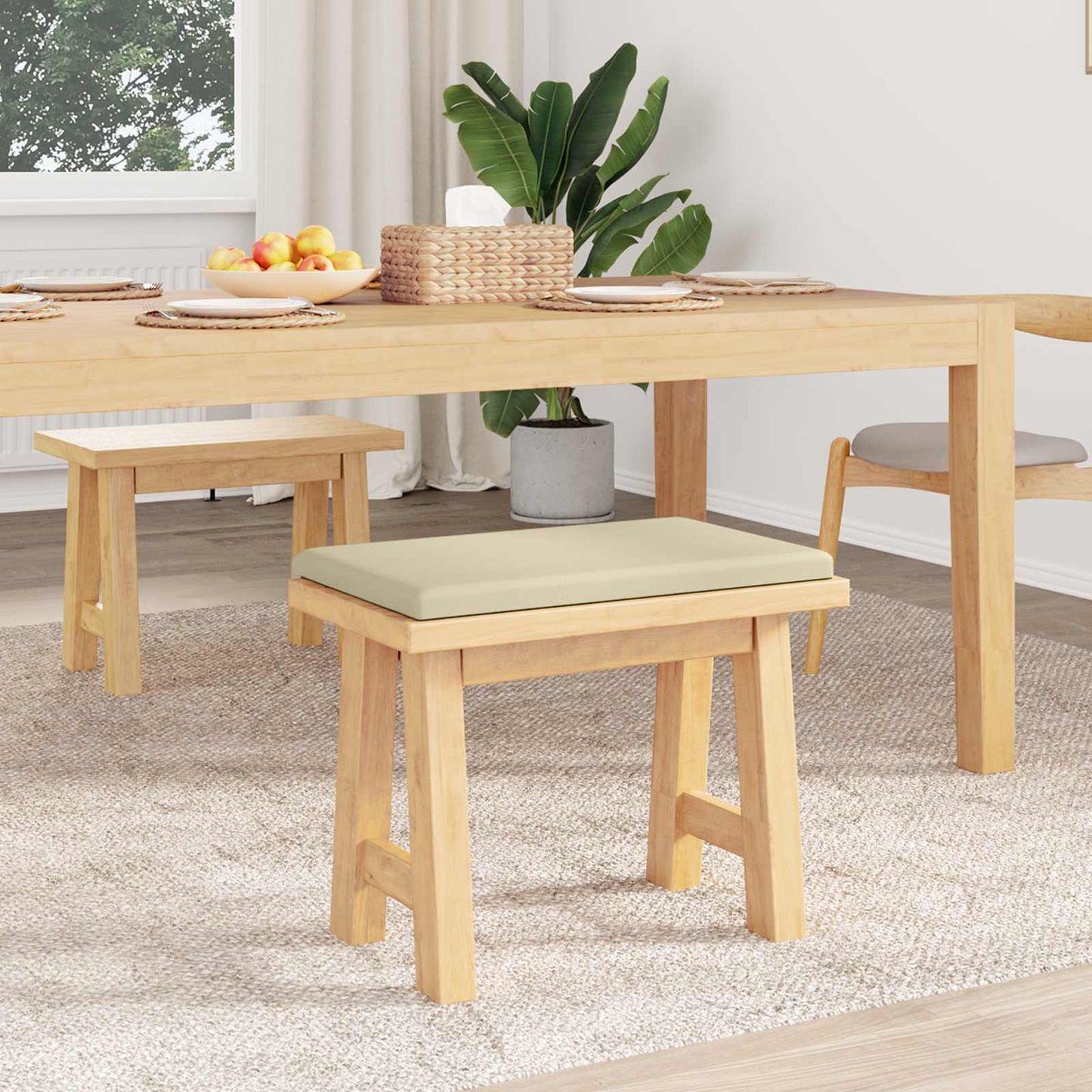 Bankkussen Kunstleer Crèmekleurig Diepte 35 cm